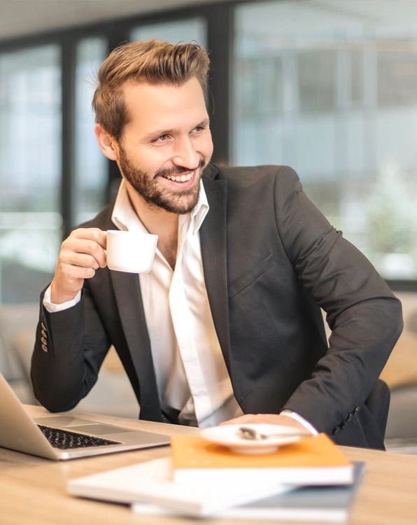 Business Man Drinking Coffee Business Man Drinking Coffee